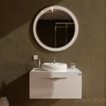 TMP MOON fürdőszobai tükör 80 cm - fehér keret - kerek (00400327)