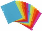 VIQUEL Regiszter, műanyag, A4 Maxi, 12 részes, VIQUEL, "Happy Fluo", színes