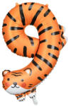 Partydeco Számos lufi 34" 86cm óriás állatos szám, számjegy 9-es, tigris (LUFI747333)