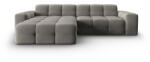 Micadoni Coltar Kendal cu 4 locuri si tapiterie din catifea, gri inchis (ColtarKendal1set2)