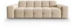 Micadoni Canapea Kendal cu 3 locuri si tapiterie din catifea, bej deschis (CanapeaKendal1set12) Canapea