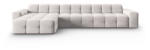 Micadoni Coltar Kendal cu 5 locuri si tapiterie din catifea, gri deschis (Coltar2Kendal1set1)