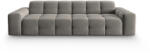 Micadoni Canapea Kendal cu 4 locuri si tapiterie din catifea, gri inchis (CanapeaKendal1set18) Canapea