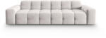 Micadoni Canapea Kendal cu 4 locuri si tapiterie din catifea, gri deschis (CanapeaKendal1set17) Canapea