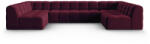 Micadoni Coltar Kendal in forma de U cu 7 locuri si tapiterie din catifea, rosu inchis (Coltar4Kendal1set8)