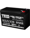 TED Electric Acumulator AGM VRLA 12V 7, 1A dimensiuni 151mm x 65mm x h 95mm F1 TED Battery Expert Holland TED003416 (TED003416)
