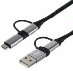  4az1-ben USB-C - USB-C / USB-C - microUSB / USB-C - USB-A / USB-A - microUSB töltőkábel 1.5m
