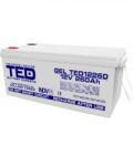 TED Electric Acumulator AGM VRLA 12V 260A GEL Deep Cycle 520mm x 268mm x h 220mm M8 TED Battery Expert Holland TED003539 (TED003539) - timoshop