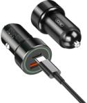 XO CC34 Autós töltő, 20W, QC3.0, PD3.0 kimenet, micro USB kábelle fekete