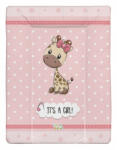  Babastar puha pelenkázó lap 50*70 cm - It's a girl ! zsiráf rózsaszín - babyshopkaposvar