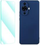 ENKAY SET Husa din silicon si sticla 2D Huawei nova 11 albastru