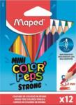 Maped Színes ceruza készlet, háromszögletű, MAPED "Mini Color`Peps Strong", 12 különbözõ szín (12 db) (IMA862812)