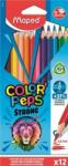 Maped Színes ceruza készlet, háromszögletű, MAPED "Color`Peps Strong", 12 különbözõ szín (12 db)