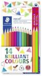 STAEDTLER Színes ceruza készlet, háromszögletű, ajándék 2 db színes ceruzával, STAEDTLER "Ergo Soft", 14 különbözõ szín (14 db)