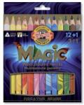 KOH-I-NOOR Színes varázsceruza készlet, háromszögletű, KOH-I-NOOR "Magic 3408", 12+1 különbözõ szín (13 db)