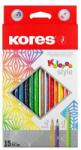 Kores Színes ceruza készlet, háromszögletű, KORES "Kolores Style", 15 különbözõ szín (15 db)