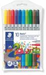 STAEDTLER Filctoll készlet, 1-3 mm, kétvégű, kimosható, STAEDTLER "Noris® 320", 10 különbözõ szín (10 db) (TS320NWP10)
