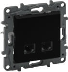 Legrand Niloé Step 863558 2xRJ45 Cat. 5E FTP aljzat, fekete (Legrand 863558) (863558)