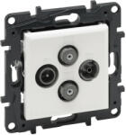 Legrand Niloé Step 863182 TV-R-SAT-SAT csillagpontos aljzat (1, 5 dB), fehér (Legrand 863182) (863182)