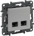Legrand Niloé Step 863360 2xRJ45 Cat. 5E UTP aljzat, alumínium (Legrand 863360) (863360)