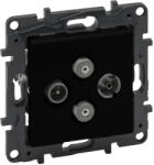 Legrand Niloé Step 863582 TV-R-SAT-SAT csillagpontos aljzat (1, 5 dB), fekete (Legrand 863582) (863582)