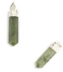  Pandantiv din Prehnit cu Epidot Natural Obelisc - 32-37 x 8-9 mm - 1 Buc
