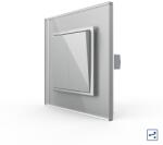 LIVOLO Intrerupator Dublu Mecanic Cap Scara LIVOLO cu Rama din Sticla - Serie Noua - culoare gri