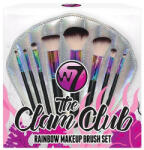 W7 Set 8 Pensule Machiaj, W7, The Clam Club Rainbow, Geanta depozitare inclusa