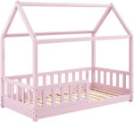 Juskys Pat pentru copii Marli 80 x 160 cm cu cadru cu lamele roz