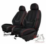 Daewoo Nubira Hatchback Méretezett Üléshuzat -Victoria Bőr/Szövet -Piros/Fekete- 2 Első Ülésre