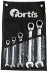 Fortis Set chei fixe cu clichet reversibil 8-19mm, 5 piese, Fortis (4317784727211)