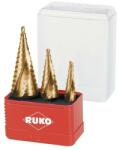 RUKO Set burghie trepte 0/9.1. 2 cu canale spiralate. titanizate, Ruko (A101032T) - bricolaj-mag