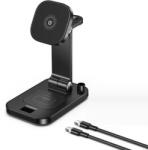 THREEKEY TK23 THREEKEY 4in1 vezeték nélküli mágneses töltő, 15W, fekete (TK23)