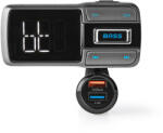 Nedis autós FM transzmitter (12V) - Bluetooth, microSD, hangvezérlés, 2xUSB [CATR101BK]