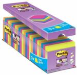 3M Öntapadó jegyzettömb csomag, 76x76 mm, 24x90 lap, 3M POSTIT "Super Sticky", vegyes (2160 lap) (LP654P24CS)