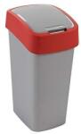 Keter Billenős szelektív hulladékgyűjtő, műanyag, 45 l, CURVER, piros/szürke (195024) - molnarpapir