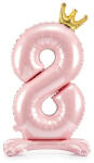 Partydeco Talpas számos lufi 33" (84cm) fólia szám, számjegy, 8 levegővel tölthető, Rózsaszín (LUFI266741)