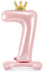 Partydeco Talpas számos lufi 33" (84cm) fólia szám, számjegy, 7 csak levegővel tölthető, Rózsaszín (LUFI940861)