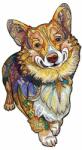 Woodbest Kíváncsi Corgi - különleges fa kirakó 155db /19cm x 32cm/