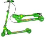 LeanToys Trotineta pentru copii cu 3 roti LED si frana de mana- pliabila- cadru otel si aluminiu- verde- 11918 (MGH-566747green) Trotineta