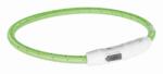 TRIXIE Világító USB tölthető nyakörv M-L 45 cm/7 mm zöld (12701)