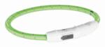 TRIXIE Világító USB tölthető nyakörv XS-S 35 cm/7 mm zöld (12700)