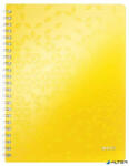 Leitz Wow - Spirálfüzet A4 négyzetrácsos 80 lap sárga (46380016)