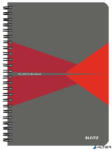 Leitz Office PP Borítóval A5 - négyzetrácsos 90 lap szürke-piros (44980025)