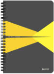 Leitz Office PP Borítóval A5 - négyzetrácsos 90 lap szürke-sárga (44980015)