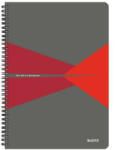 Leitz Office - Spirálfüzet A4 vonalas laminált karton borító 90 lap szürke-piros (46480025)