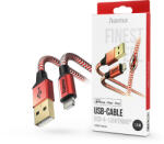 Hama USB-A - Lightning adat- és töltőkábel 1, 5 m-es vezetékkel - HAMA ReflectiveUSB-A - Lightning Cable - piros - nextelshop