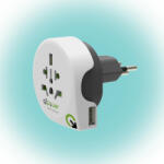 Q2Power 1.100210 utazóadapter, World to Switzerland USB, indulási ország: AUS/CHINA, IT, UK, CH, BRAZIL, USA, EURO, célország: CH, USB port (1.100210) - scom