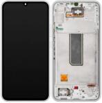 Samsung A346 Galaxy A34 5G LCD Kijelző+Érintőpanel+Előlap Keret, Ezüst, Silver (GH82-31200B, GH82-31201B) Gyári, Service Pack