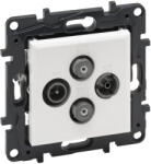 Legrand Niloé Step TV-R-SAT-SAT csillagpontos aljzat (1, 5 dB), fehér (863182) (863182)
